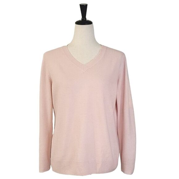Appleseed's Sweaters - Appleseed's Petites Blush V-neck Long Sleeve Sweater Size PL